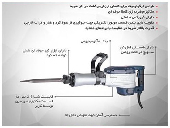 چکش تخریب برقی 15 کیلویی توسن مدل 6015 DHX