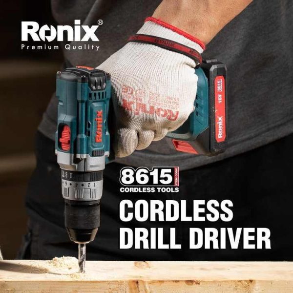 دریل پیچ گوشتی شارژی 16 ولت رونیکس مدل 8615 (TOP LINE)